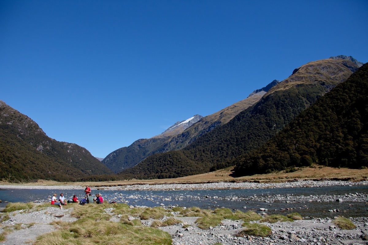 Hiking in the Siberia Valley, Mt Aspiring National Park, Neuseeland