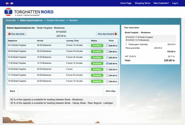 Fähre Bodo – Moskenes buchen